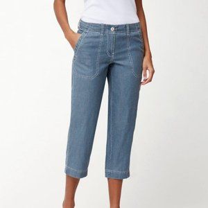 NWT Tommy Bahama Women's -Linen Blue Cropped Pants/Capris Size 8-new w/ tags